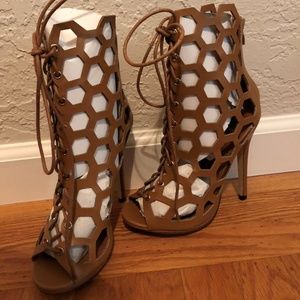 Shop Hope's Lace up, brown sandals